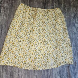 Hollister‎ California Ultra High-Rise Mini Skirt Yellow Floral Print Lined Small
